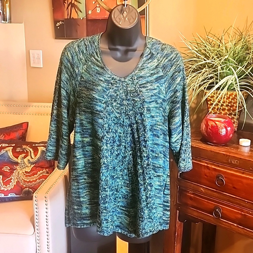 Women's NY Collection Green Fall Sweater XL